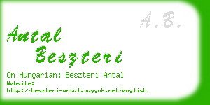 antal beszteri business card